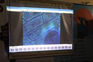 Students observed Onion Cells through Projection Microscope at Govt. Sr. Sec. School, Balahi