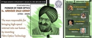 Webinar in Honour of Dr. N.S. Kapany – Pioneer of Fiber Optics
