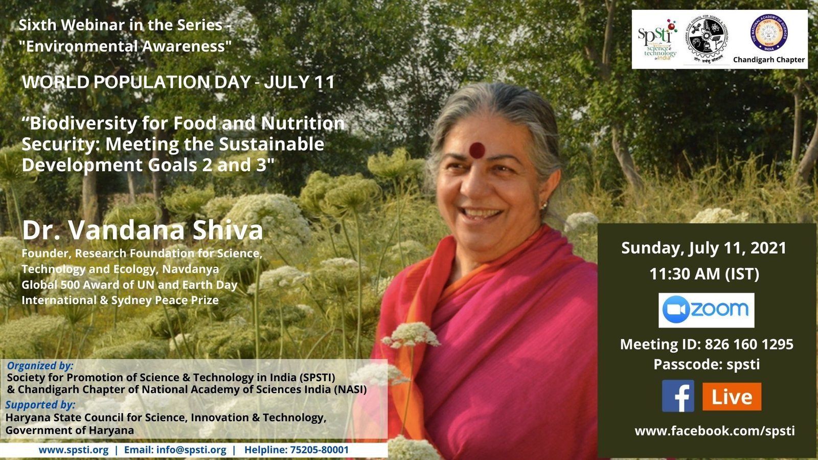 Biodiversity for Food and Nutrition Security: Meeting the Sustainable Development Goals 2 and 3 – Dr. Vandana Shiva