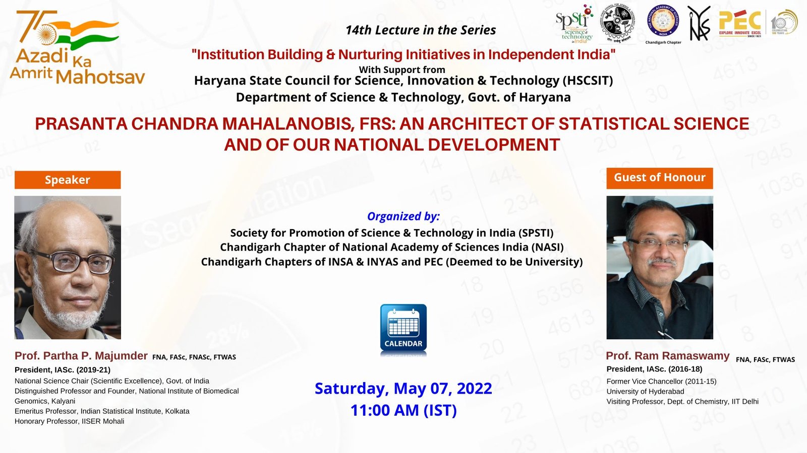 Prasanta Chandra Mahalanobis, FRS: An Architect Of Statistical Science and of our National Development –
