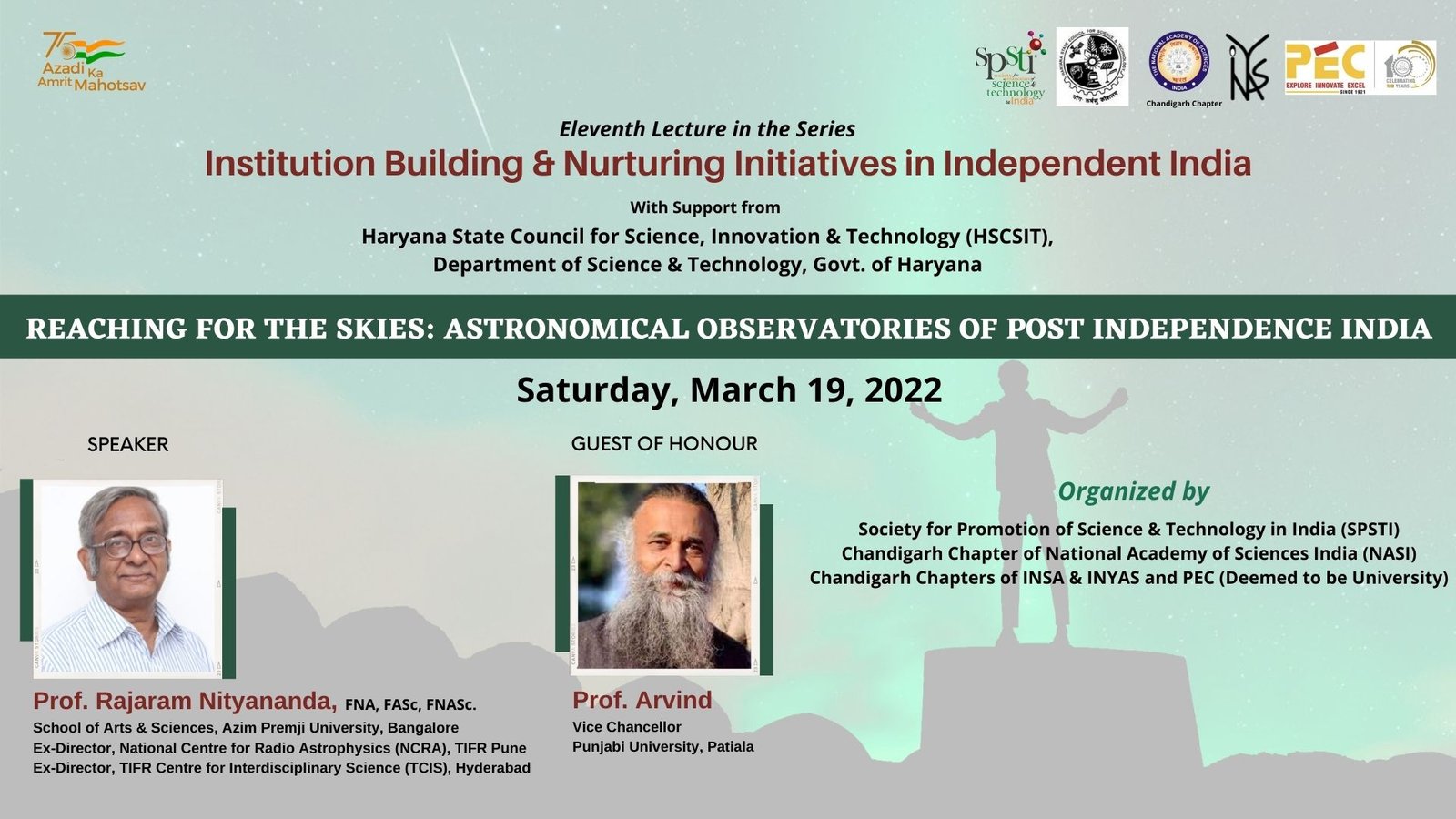 Reaching for the Skies: Astronomical Observatories of Post Independence India – Prof. R. Nityananda