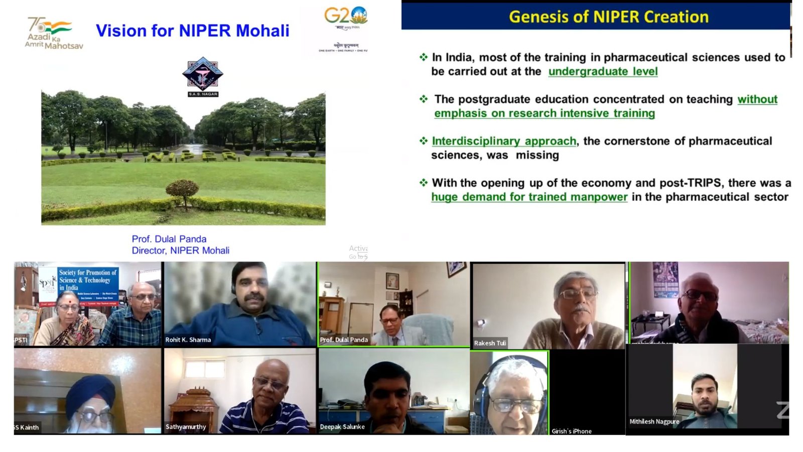 Vision for NIPER Mohali- Prof. Dulal Panda